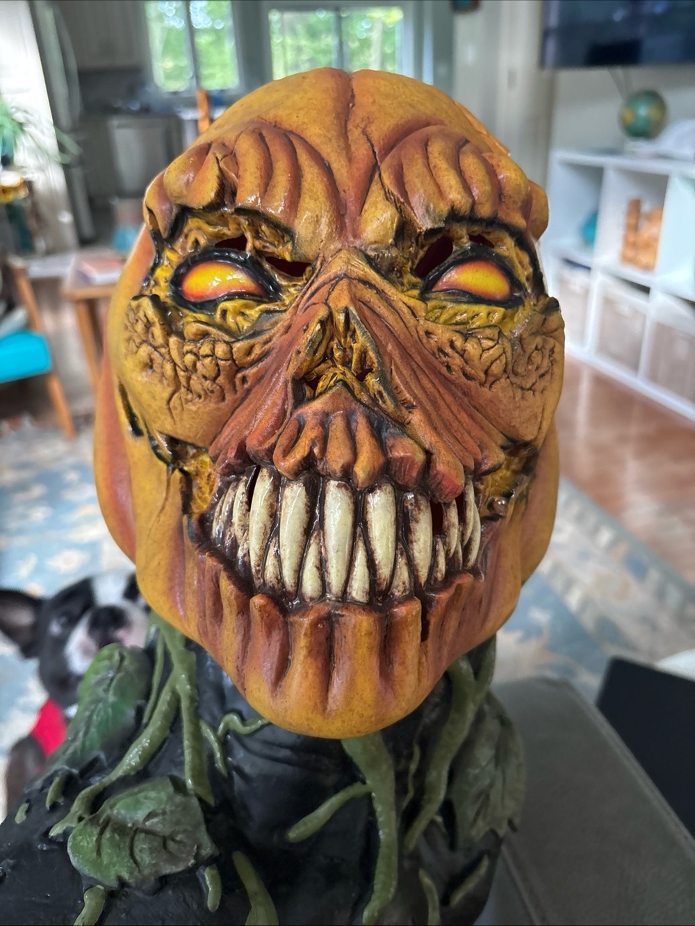 Halloween Pumpkin Monster Bust - Orange Decorative Home Accent